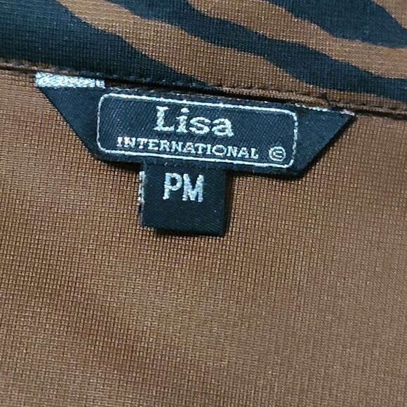 Lisa International Womens Jacket Multicolor Size PM Polyester Blend Stretch Zip - Picture 5 of 12
